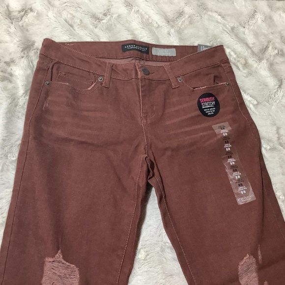 NWT aeropostale rust distressed ankle jegging size 8 - Picture 3 of 8